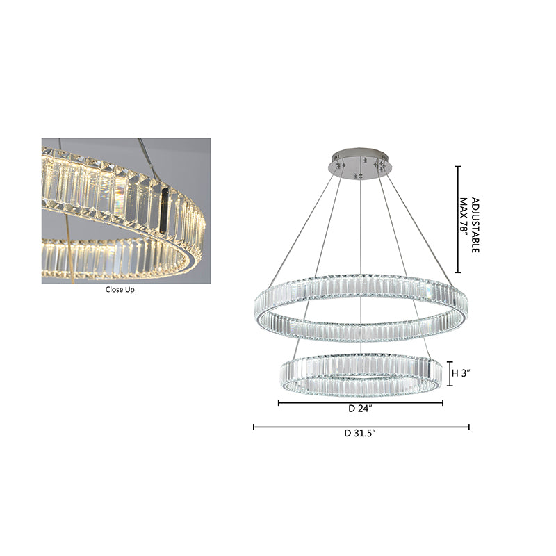 Two Tier Halo Ring Chandelier
