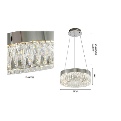 Round Chrome Crystal LED Chandelier