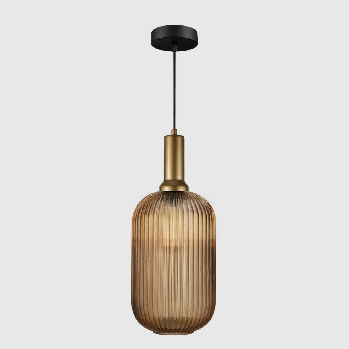 White Ribbed Glass Pendant