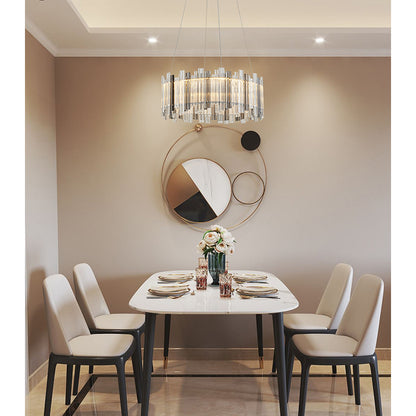 Round Clear & Smoke Glass LED Chandelier