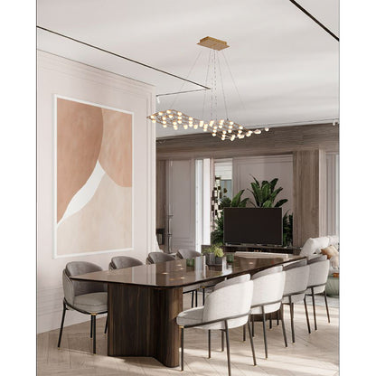 Gold Framed LED ORB Star Light Chandelier With White Acrylic Diffusers