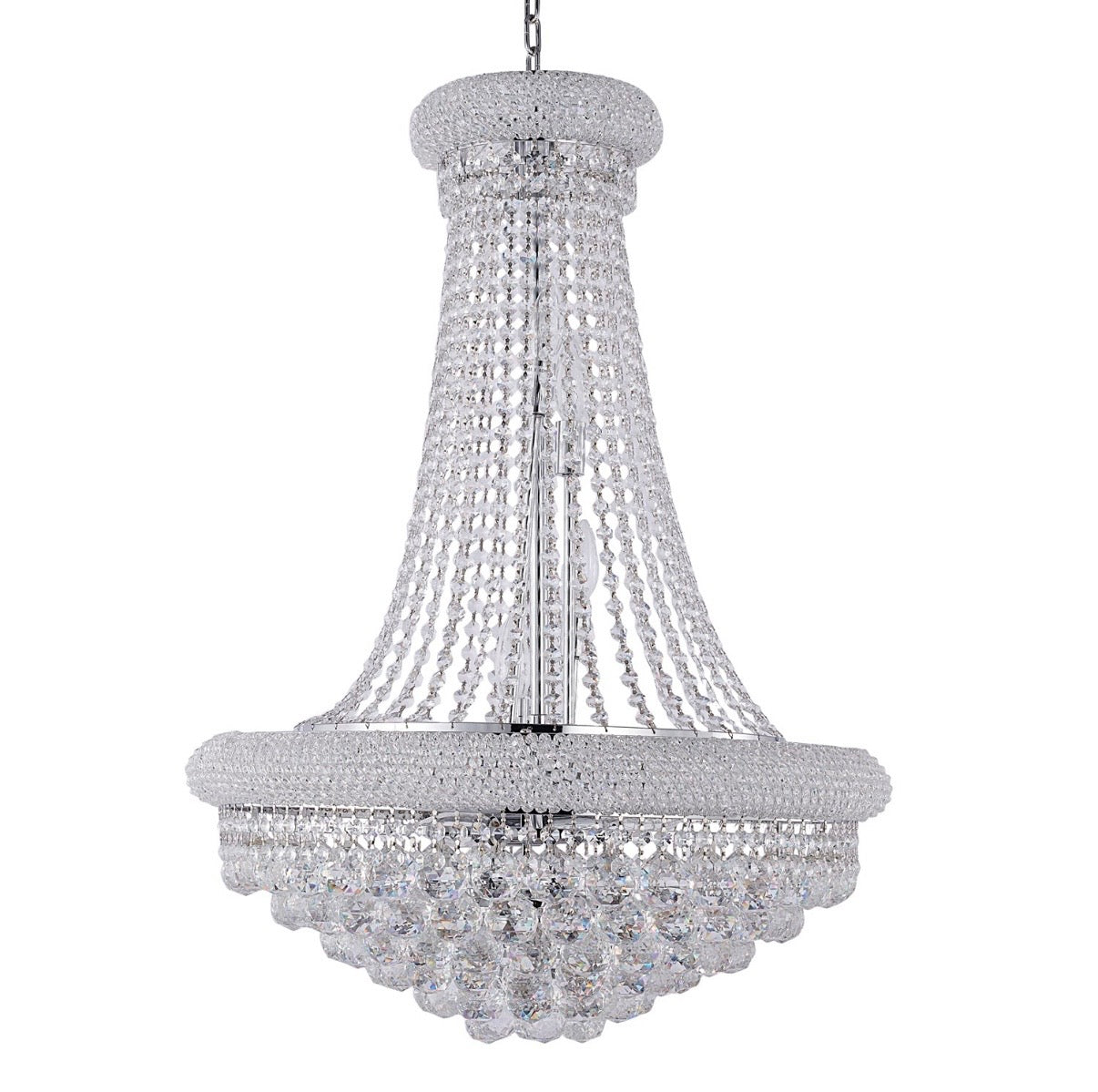Elegant Chrome Chandelier with Crystal Accents