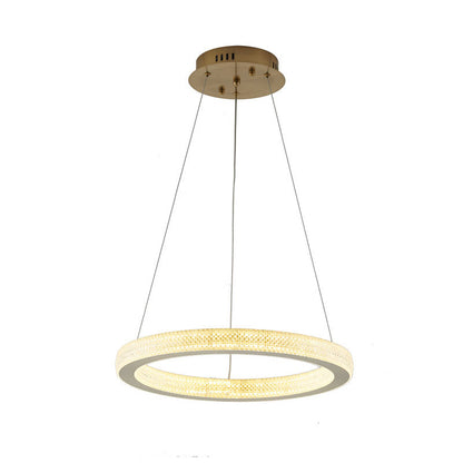 Sand Gold Halo LED Chandelier – 18"