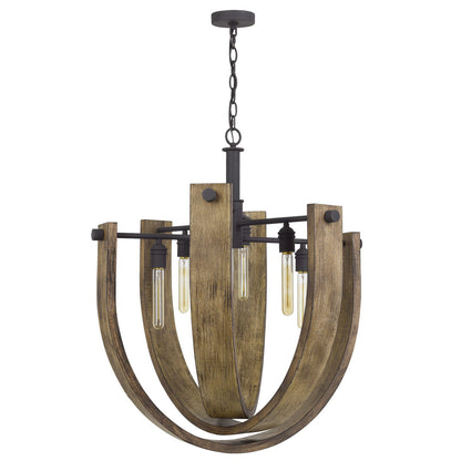 Padova Chandelier Metal & Wood Lighting