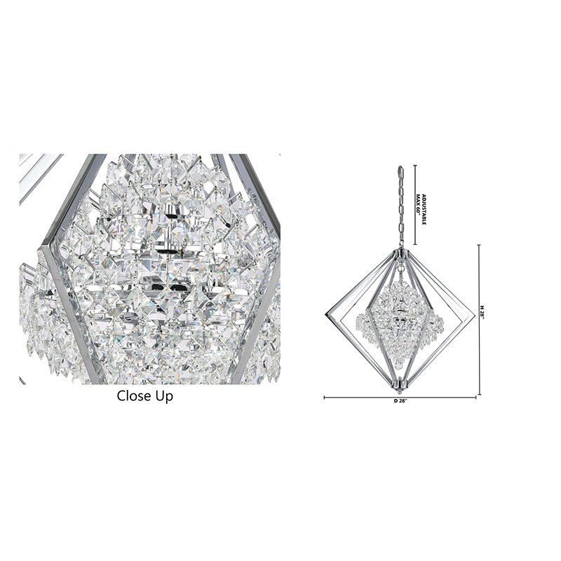 Clear Crystal Bush Chandelier With A Diamond