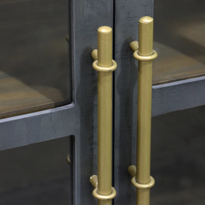 Americana Blue Arch 2 Door Accent Cabinet