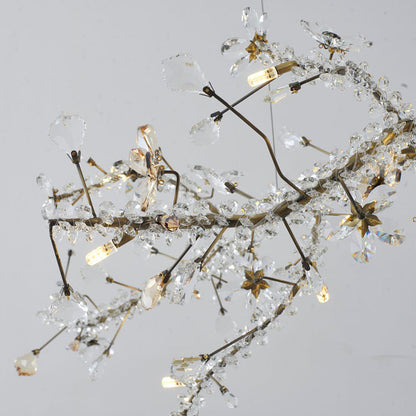 Clear & Champagne Crystal Branch Chandelier