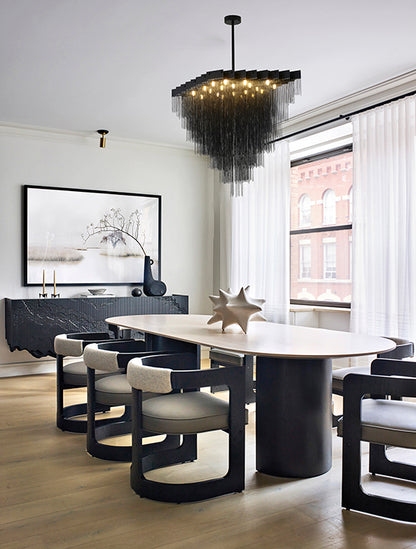 Satin Black Prism Chandelier