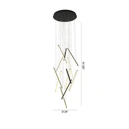 Satin Black Metal LED Chandelier With White Acrylic Diffusers