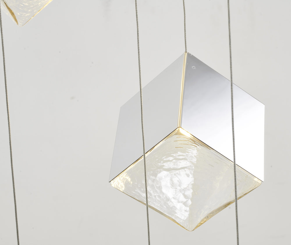 Round Satin Black Frame Chandelier