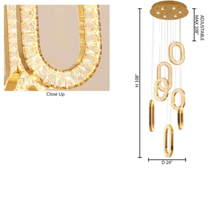 Luxe Gold Crystal Chandelier by Bethel International