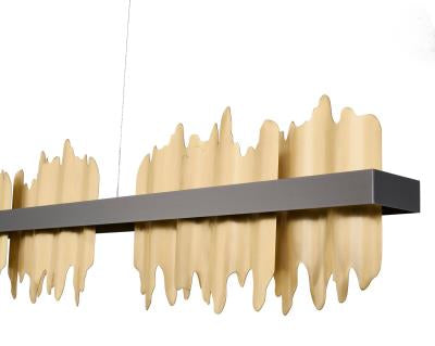 Black Stainless Steel LED Chandelier with Brass Copper by Bethel International