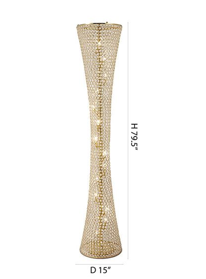 Clear Crystal Beaded Floor Lamp