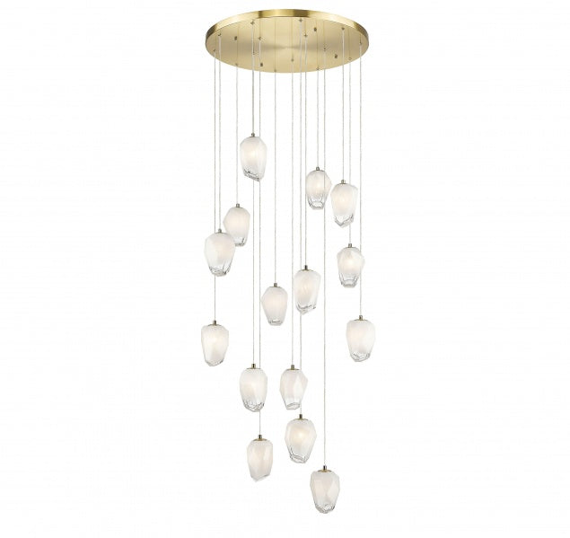 Round Gold Flushed Chandelier