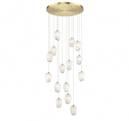 Round Gold Flushed Chandelier