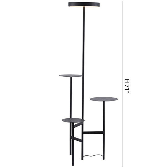 Black Floor Lamp With A White Acrylic Shade