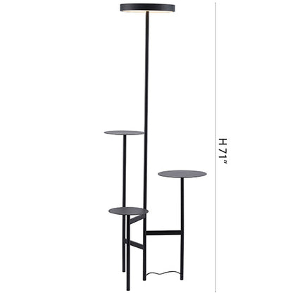 Black Floor Lamp With A White Acrylic Shade