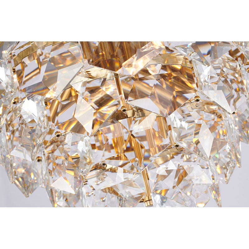 Gold Chandelier With Clear Hanging Crystals