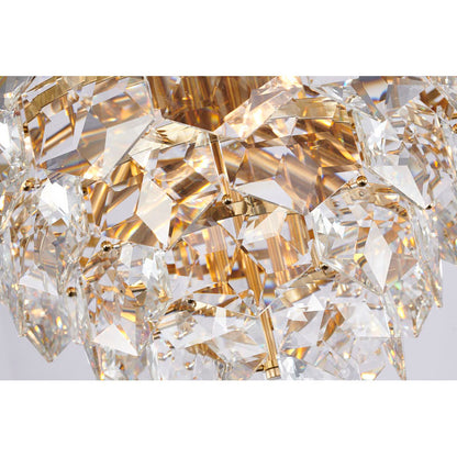 Gold Chandelier With Clear Hanging Crystals