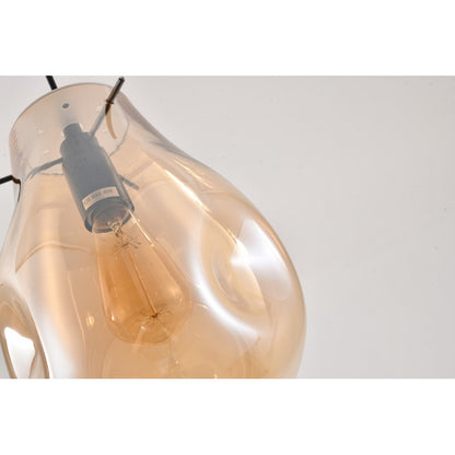 Dented Amber Jar Glass Pendant Light