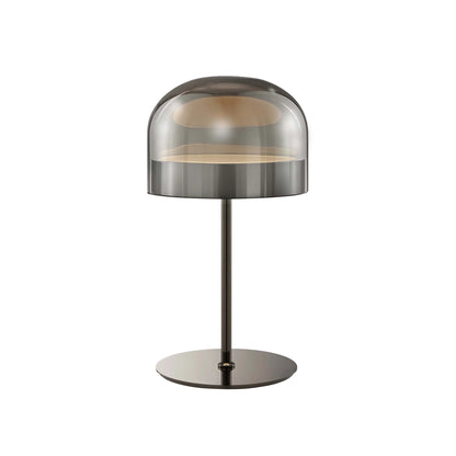 Iron And Smoky Glass Table Lamp