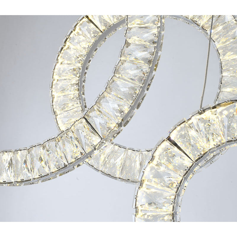 Five-Ring Clear Crystal LED Chandelier