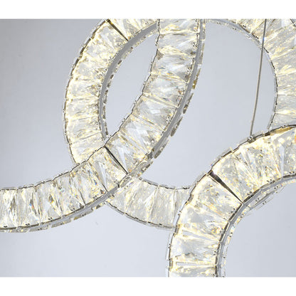 Five-Ring Clear Crystal LED Chandelier