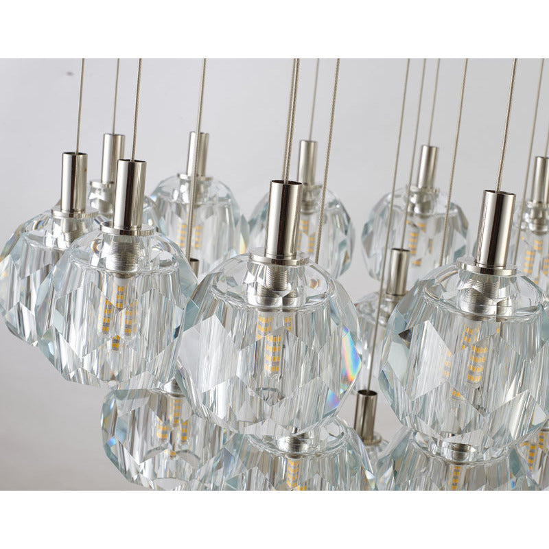 Flushed Chandelier with Clear Crystal Balls