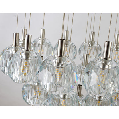 Flushed Chandelier with Clear Crystal Balls