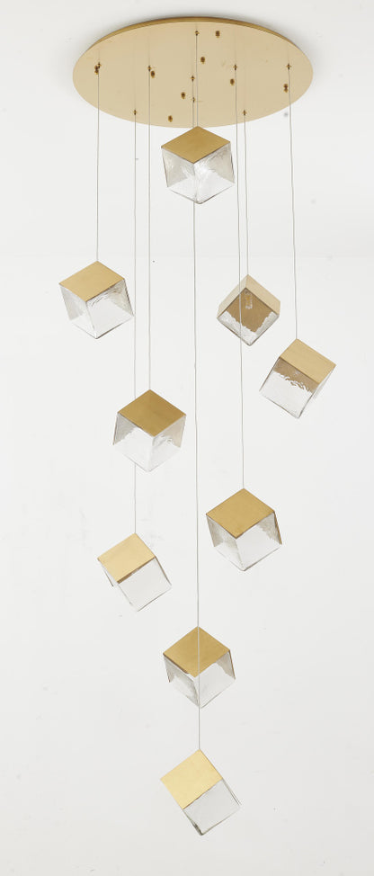 Round Satin Black Frame Chandelier