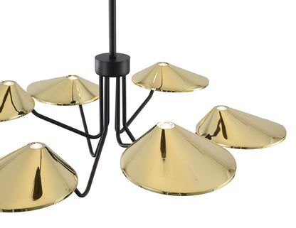 Black and Shiny Brass LED Chandelier