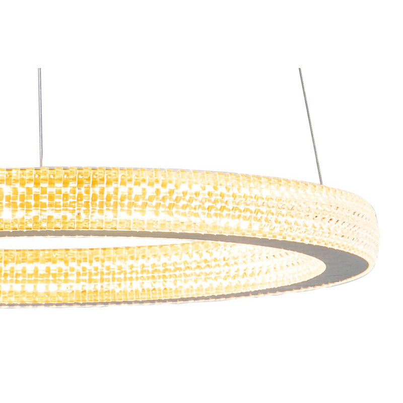 Sand Gold Halo Ring LED Chandelier – 26"