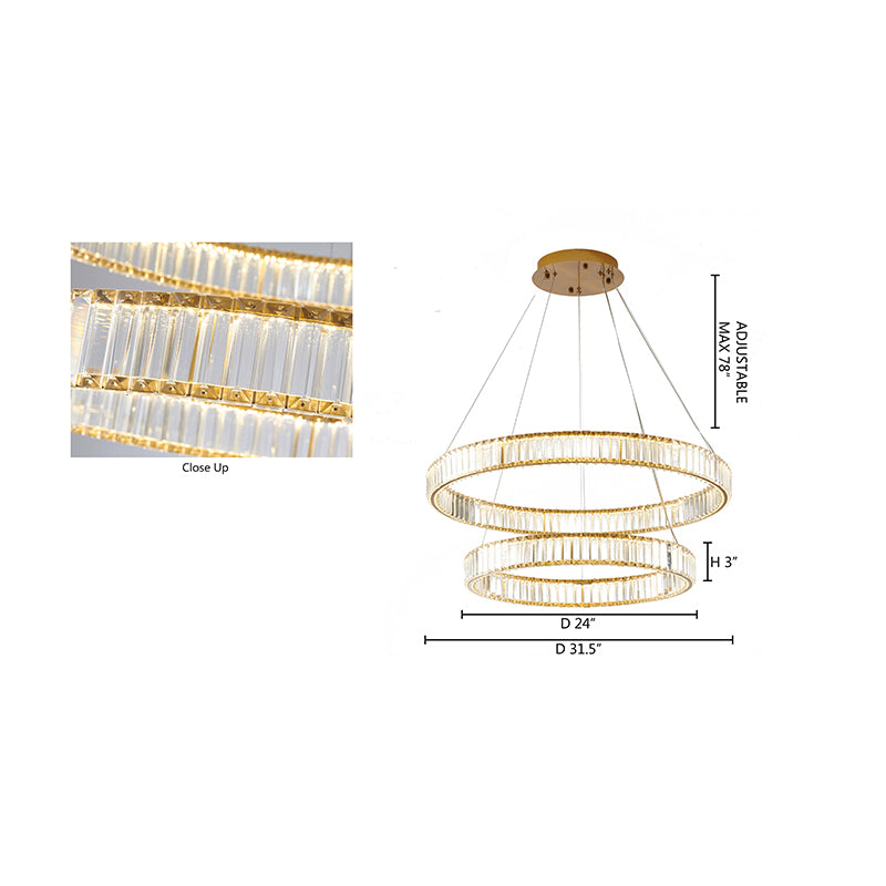 Two Tier Halo Ring Chandelier