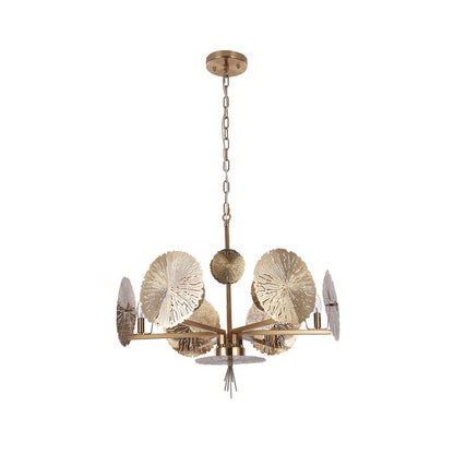 Copper Metal Leaf Petal Chandelier