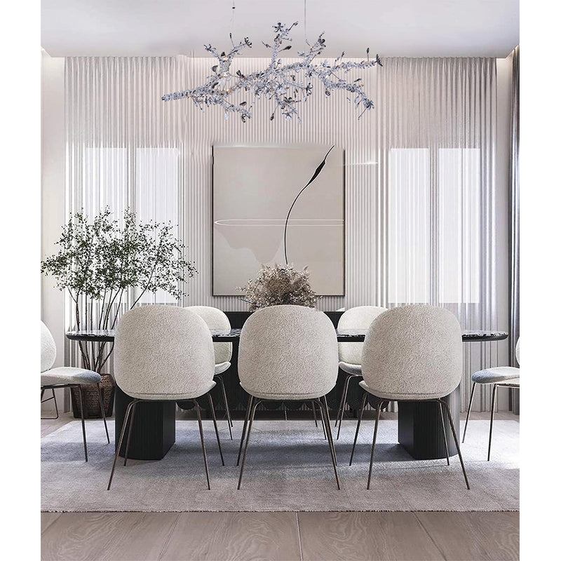 Clear & Smoke Crystal Branch Chandelier