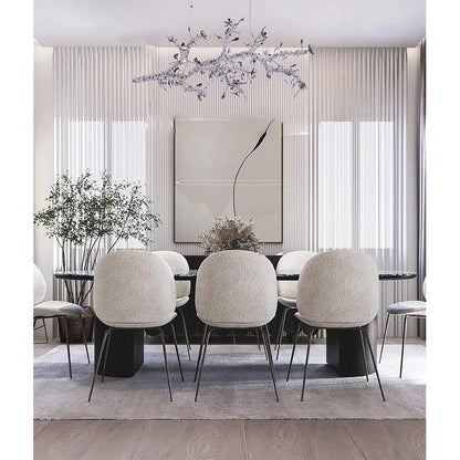 Clear & Smoke Crystal Branch Chandelier