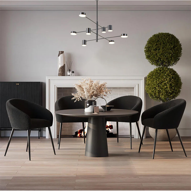 Four Tier Black Metal LED Ceiling Fixture With White Diffusers