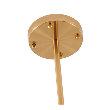 Gold Plated Frame Chandelier featuring White Frosted Glass Hanging Shades