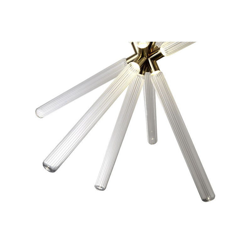 Gold Sputnik Clear Glass LED Chandelier