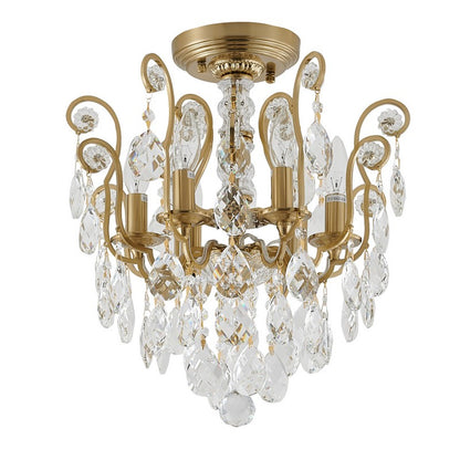 Clear Hanging Crystals with Metal Frame Chandelier