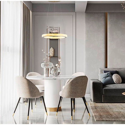 Sand Gold Halo Ring LED Chandelier – 26"