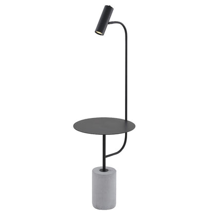 Matte Black Floor Lamp with Concrete Base