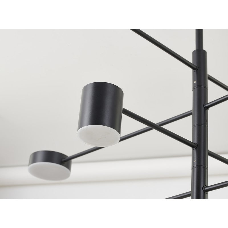 Three-Tier Black Metal LED Chandelier