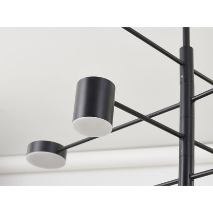 Three-Tier Black Metal LED Chandelier