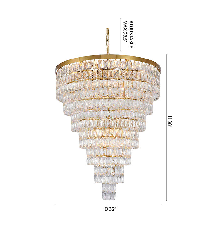 Seven-Tier Chandelier with Crystals