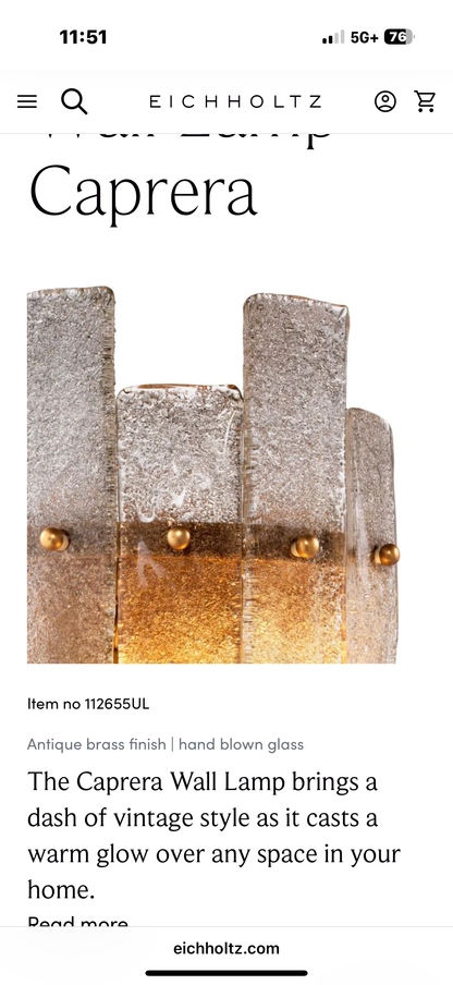 Wall Lamp Caprera by  Eichholtz