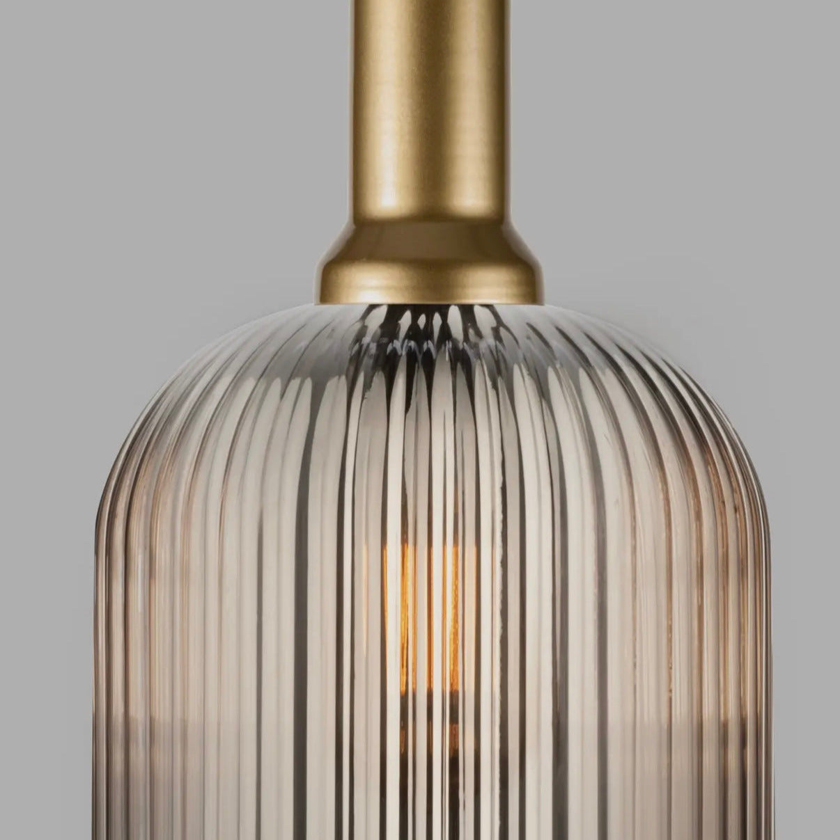 White Ribbed Glass Pendant