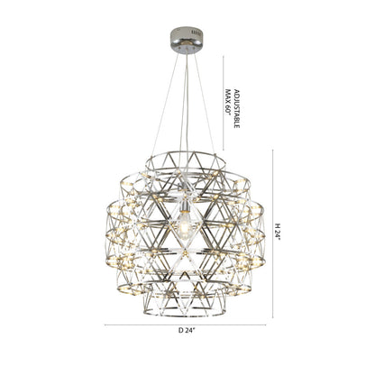 5 Tier 85-Light Dimmable Chrome Stainless Steel LED Chandelier