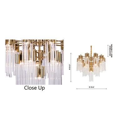 Transitional LED Light Gold Chandelier