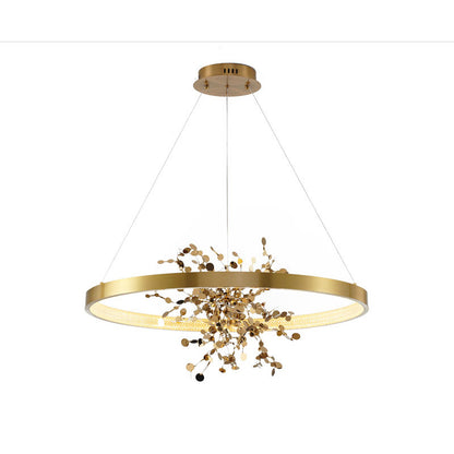 Ring LED Chandelier with Mirror Gold Sparkle